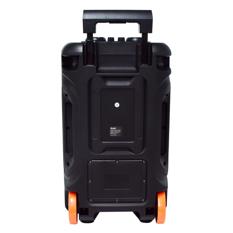 parlante  bluetooth de 12 pulgadas con soporte para celular, ruedas, agarradera y luces rgb / bts-1928