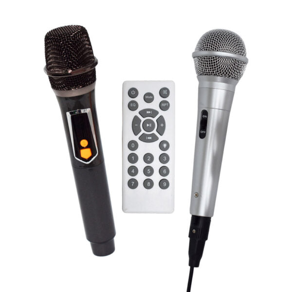 parlante  bluetooth de 12 pulgadas con soporte para celular, ruedas, agarradera y luces rgb / bts-1928