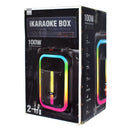 parlante  bluetooth de 12 pulgadas con soporte para celular, ruedas, agarradera y luces rgb / bts-1928