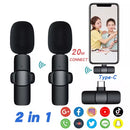 Micrófono Inalámbrico De Solapa Doble Celular Tablet Tipo C