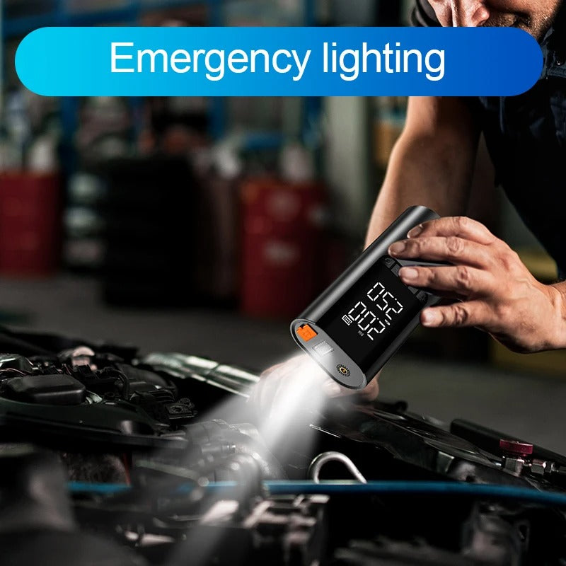 arrancandor, compresor de aire,cargadorportatil y linterna de emergencia para vehiculo, moto